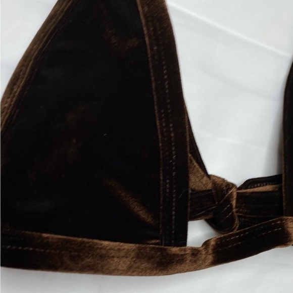 CHLOE ROSE brown velvet bikini top - Picture 7 of 12